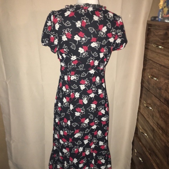LOFT Floral Black and Red Dress - Picture 5 of 7